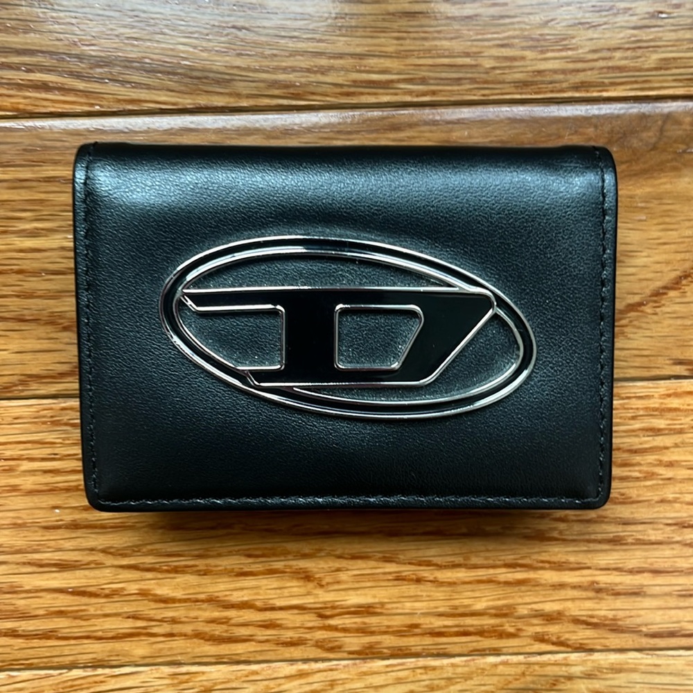 Diesel Black Tri-fold Leather Wallet